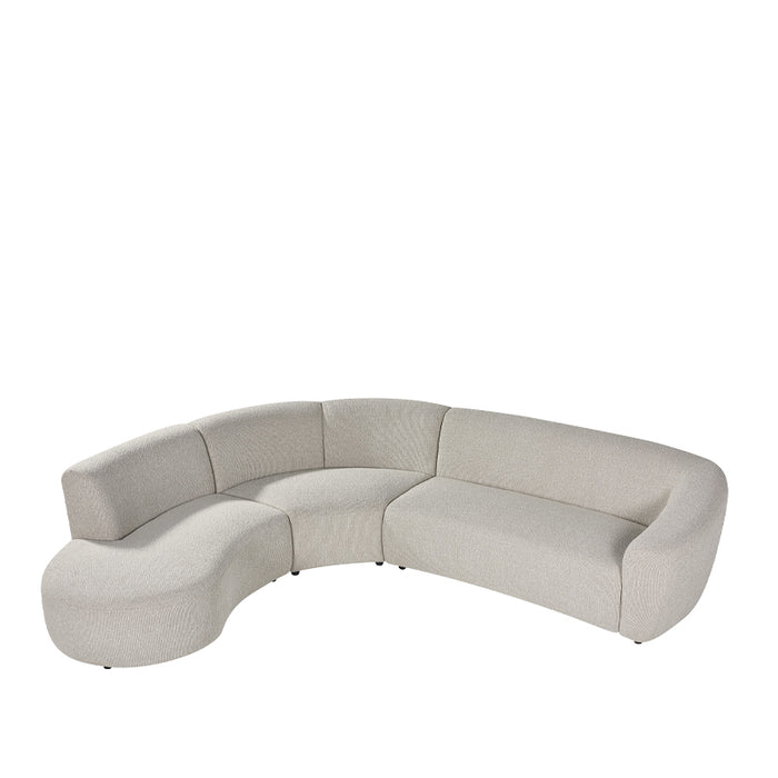 Hoekbank Florence Bouclé Beige Links-Hoekbanken-LABEL51