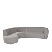 Hoekbank Florence Bouclé Mushroom Links 300x268x77 cm-Hoekbanken-LABEL51