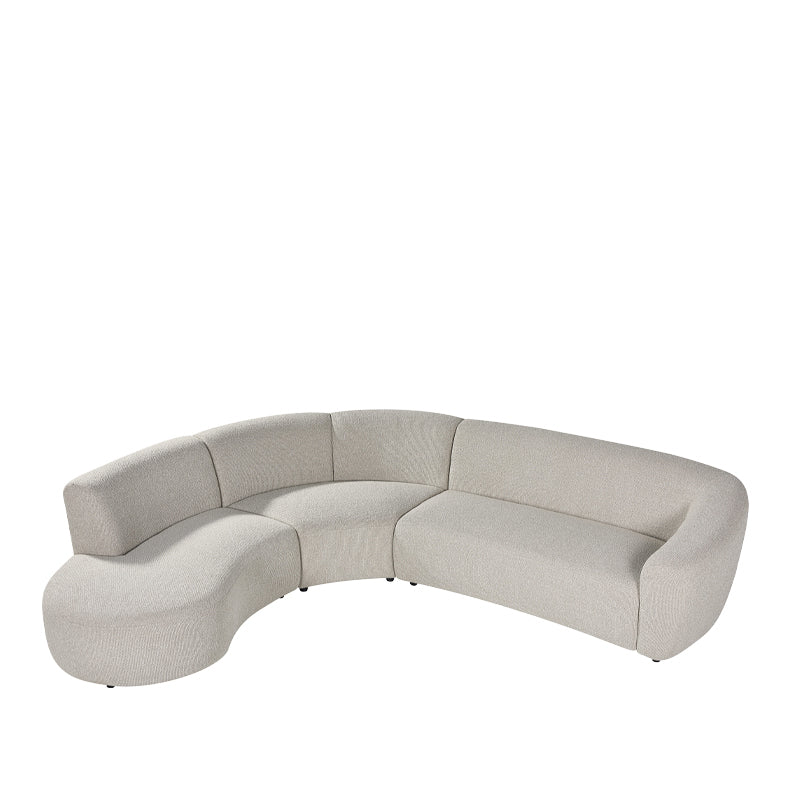 Hoekbank Florence Bouclé Naturel Links 300x268x77 cm-Hoekbanken-LABEL51