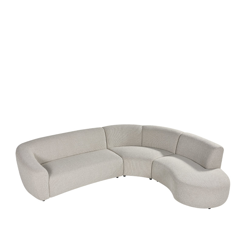Hoekbank Florence Bouclé Naturel Rechts 300x268x77 cm-Hoekbanken-LABEL51
