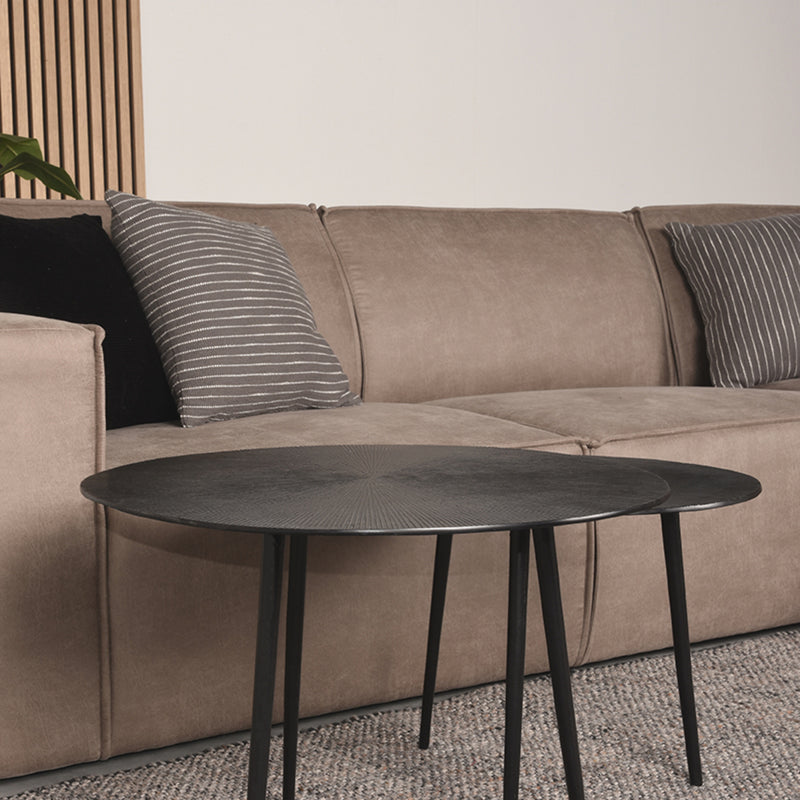 Hoekbank Kay Taupe Micro Suede Kunstleder Hoekbank Rechts-Hoekbanken-LABEL51