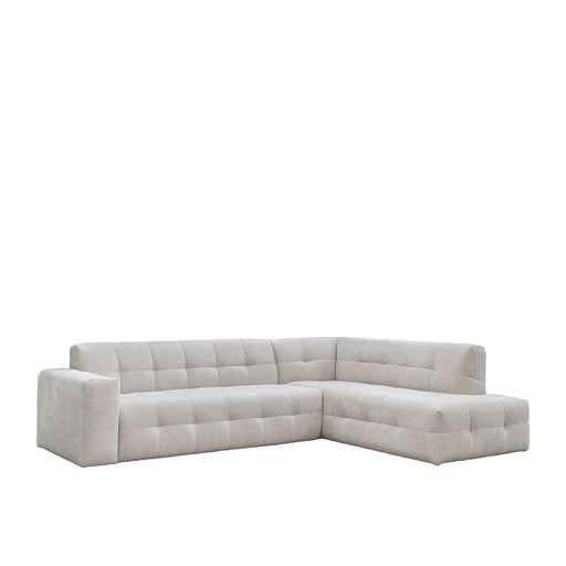 Hoekbank Lorenzo Chenille Naturel Elite Rechts-Hoekbanken-LABEL51