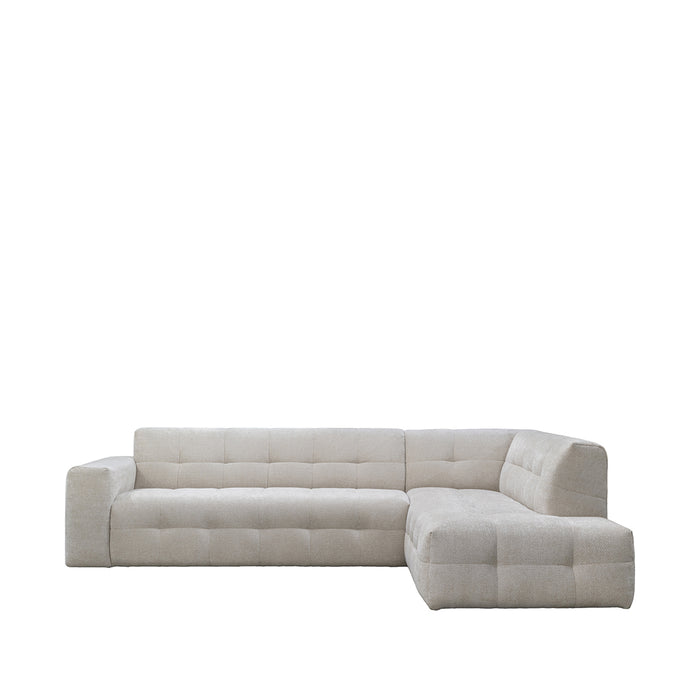 Hoekbank Lorenzo Chenille Naturel Elite Rechts-Hoekbanken-LABEL51
