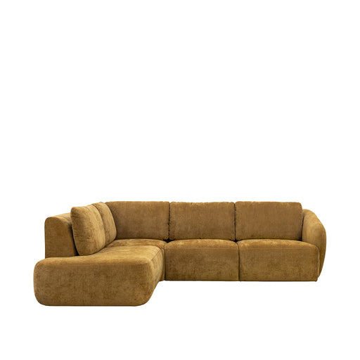Hoekbank Matteo Fluweel Dark Honey Maloy Links 270x239x85 cm-Hoekbanken-LABEL51