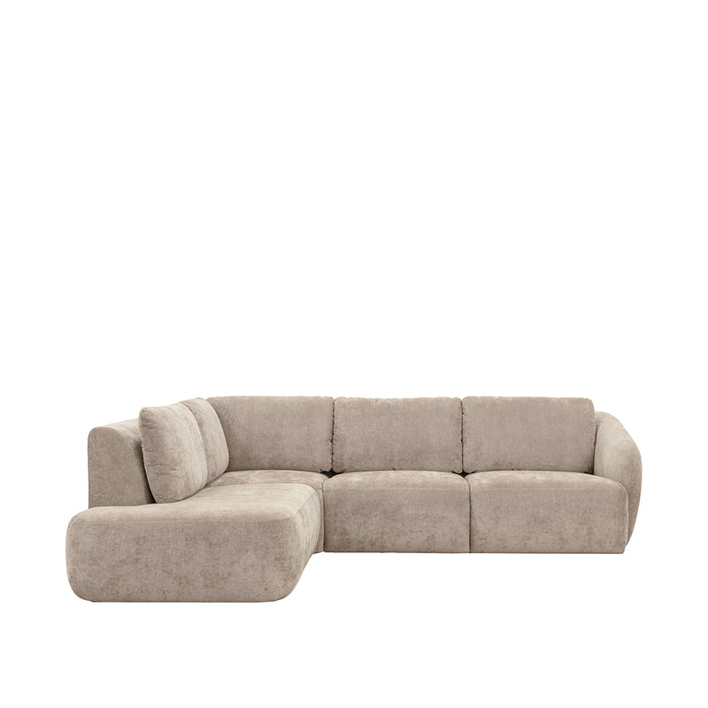Hoekbank Matteo Fluweel Naturel Maloy Links 270x239x85 cm-Hoekbanken-LABEL51