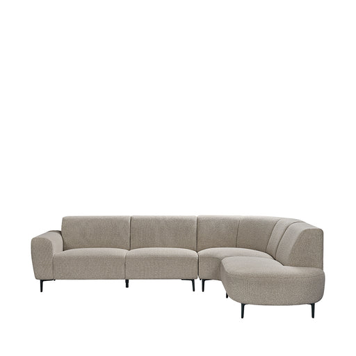 Hoekbank Mauro Bouclé Mushroom Rechts 300x232x81 cm-Hoekbanken-LABEL51