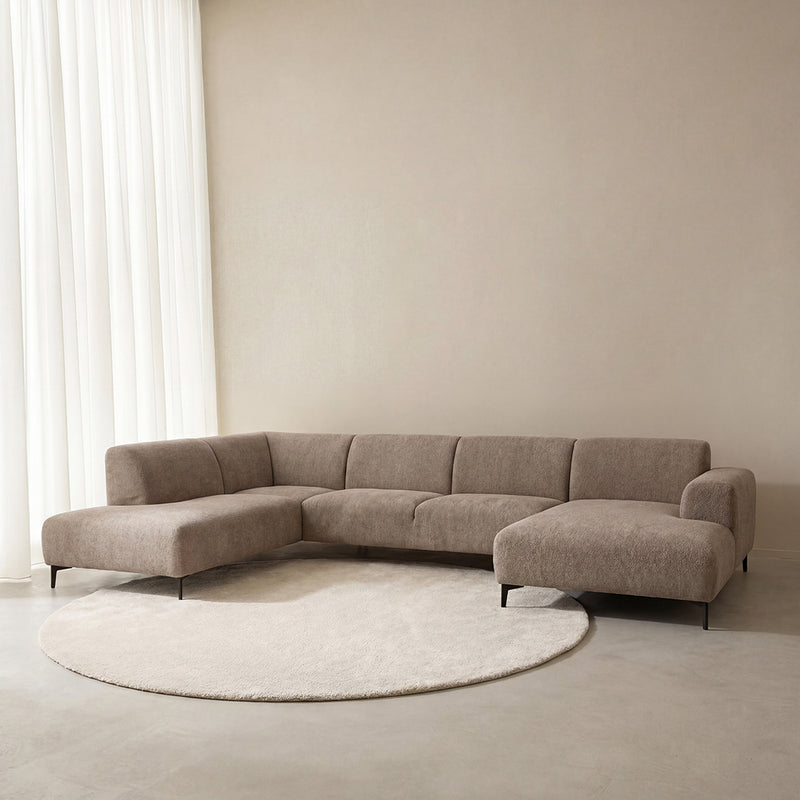 Hoekbank Merido Fluweel Zwart Links 380x218x78 cm-3-Zitsbanken-LABEL51