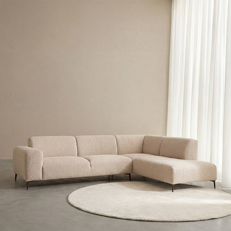Hoekbank Merido Fluweel Zwart Rechts 292x218x78 cm-Hoekbanken-LABEL51