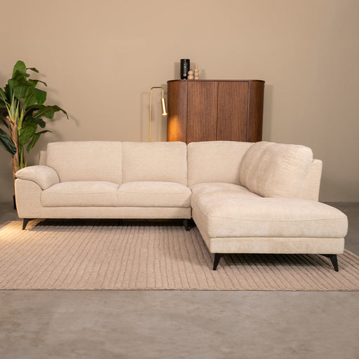 Hoekbank Santino Chenille Naturel Rechts 257x215x85 cm-Hoekbanken-LABEL51