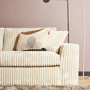 Hoekbank Teddy Ribstof Beige 271x199x87 cm-Hoekbanken-Starfurn