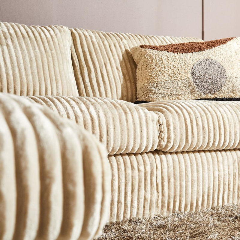 Hoekbank Teddy Ribstof Beige 80x100 cm-Hoekbanken-Starfurn