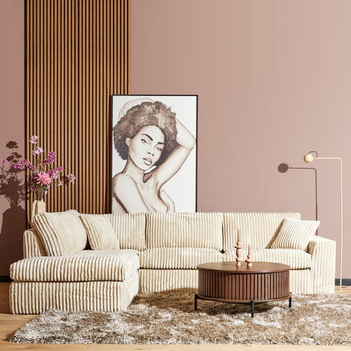 Hoekbank Teddy Ribstof Beige-Hoekbanken-Starfurn