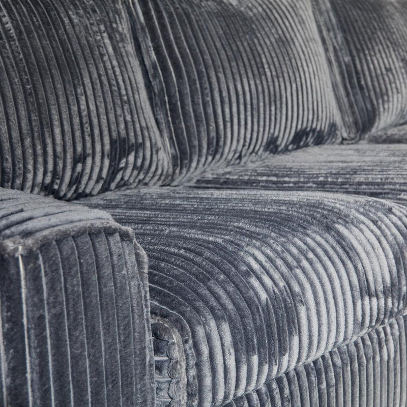 Hoekbank Teddy Ribstof Donkergrijs 80x100 cm-Hoekbanken-Starfurn