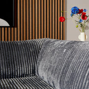 Hoekbank Teddy Ribstof Donkergrijs 80x100 cm-Hoekbanken-Starfurn