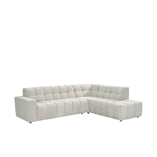 Hoekbank Valentino Chenille Naturel Rechts 290x233x83 cm-Hoekbanken-LABEL51