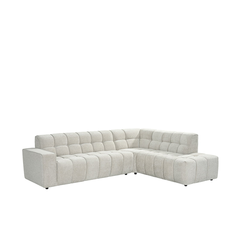 Hoekbank Valentino Chenille Naturel Rechts 290x233x83 cm-Hoekbanken-LABEL51