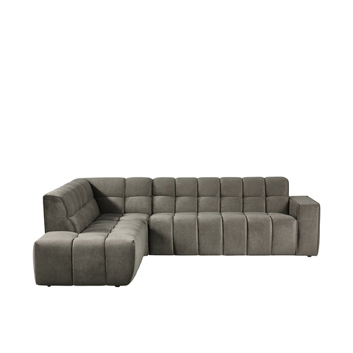 Hoekbank Valentino Fluweel Taupe 290x233x83 cm-Hoekbanken-LABEL51