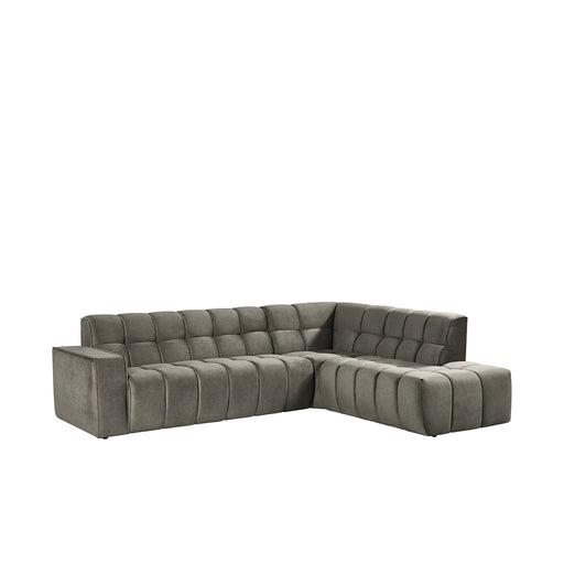 Hoekbank Valentino Fluweel Taupe Rechts-Hoekbanken-LABEL51