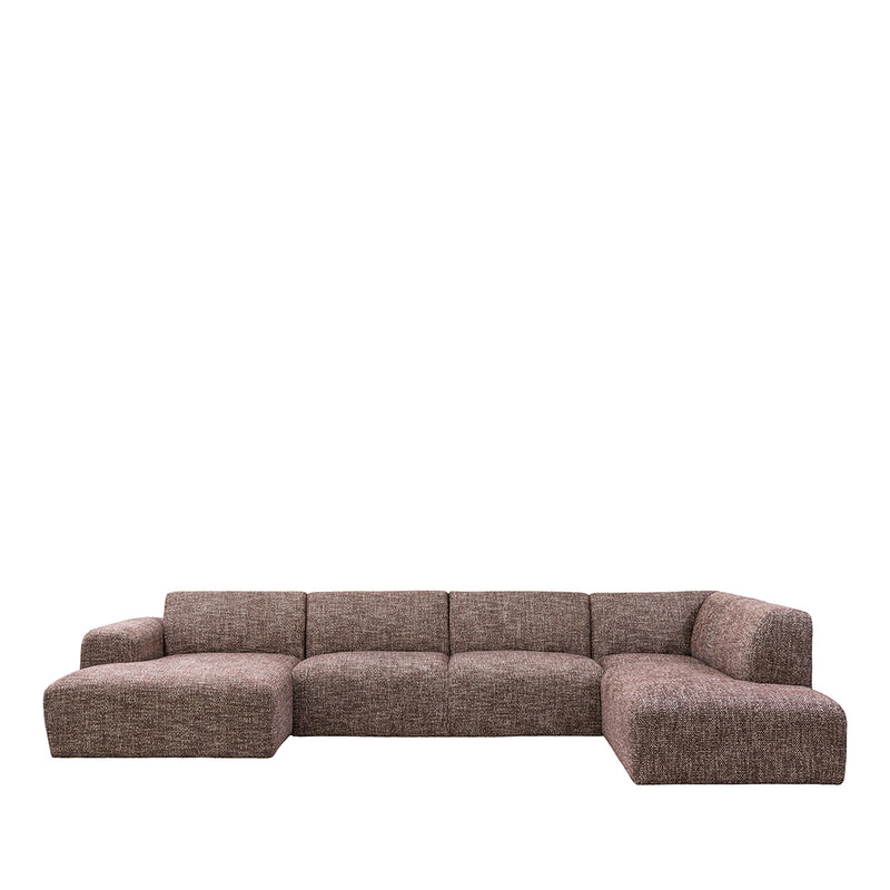 Hoekbank Verona Geweven Cherry chocolate silencio Rechts-3-Zitsbanken-LABEL51