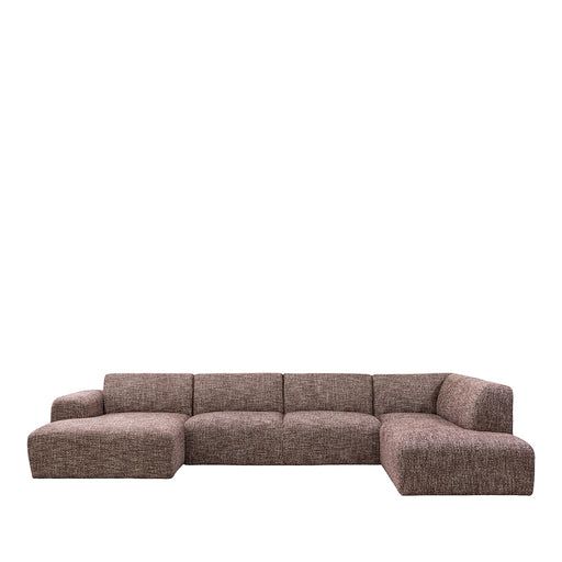 Hoekbank Verona Geweven Cherry chocolate silencio Rechts-3-Zitsbanken-LABEL51