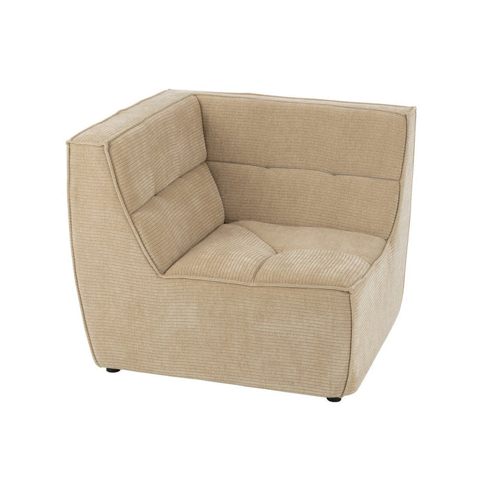 Hoekzetel Grid populierenhout/mousse donker beige-1-Zitsbanken-J-Line