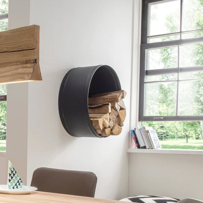 Houtopslag BANSHEE Staal Zwart 60x33x60cm Spinder Design-Haardhoutopslag bak-Spinder
