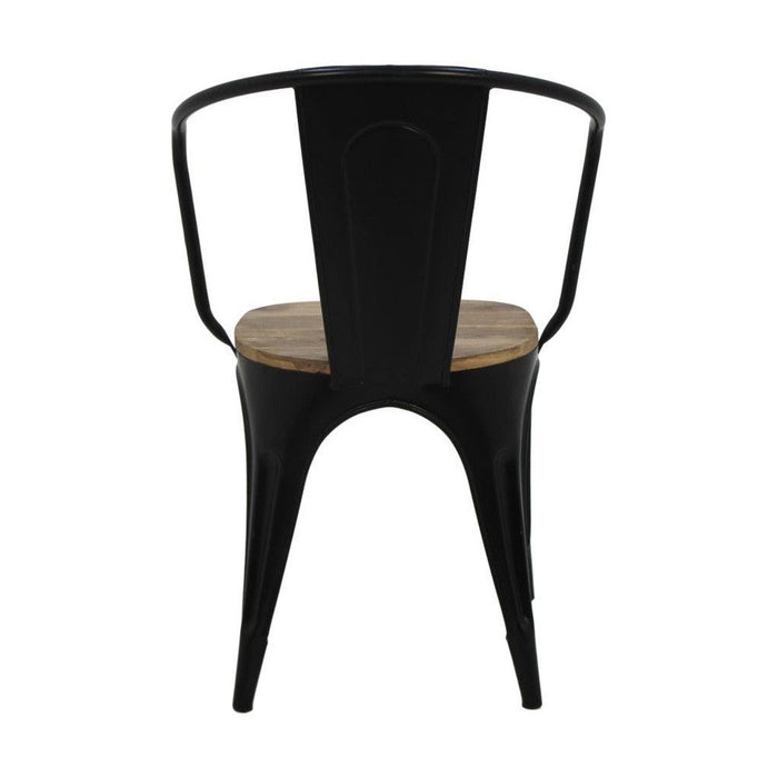 Industriële caféstoel - mangohout/ijzer-Eetkamerstoelen-HSM Collection