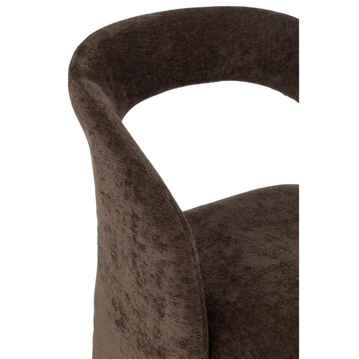 J-Line Anise stoel textiel donkerbruin-Eetkamerstoelen-J-Line