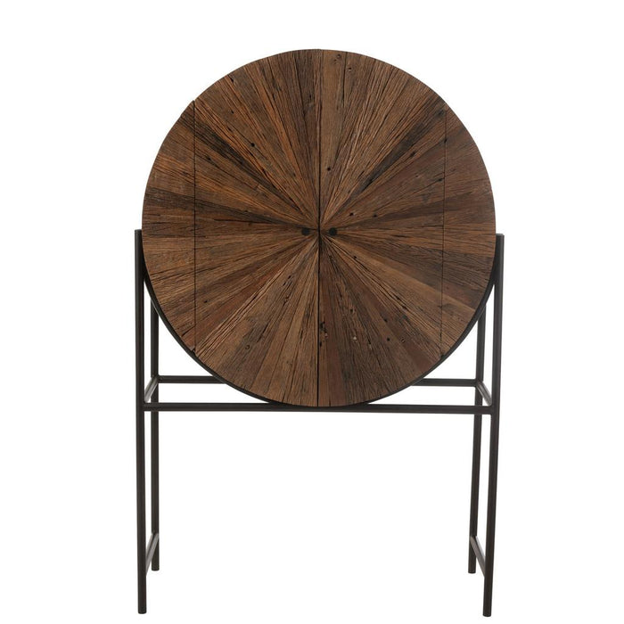 J-Line Bar Shanil gerecycleerd hout/mdf bruin/zwart-Wijnkasten-J-Line