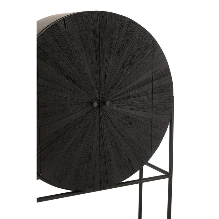 J-Line Bar Shanil gerecycleerd hout/mdf zwart-Wijnkasten-J-Line