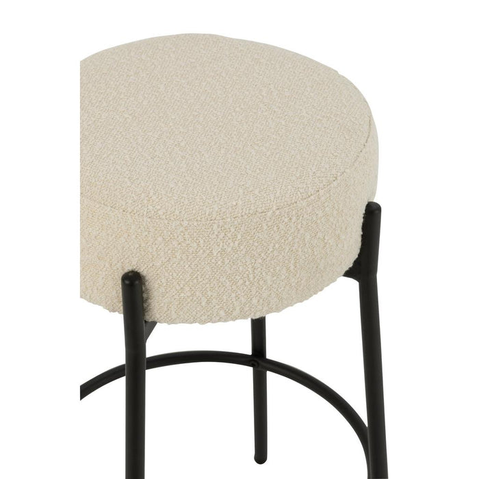 J-Line Barkruk boucle multiplex/polyester wit/zwart-Barkrukken-J-Line