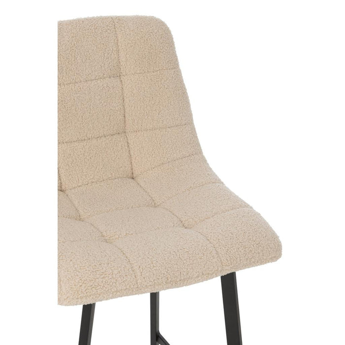 J-Line Barstoel Kent metaal/polyester wit-Barkrukken-J-Line