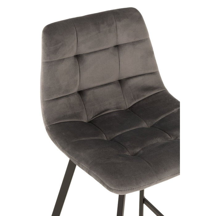 J-Line Barstoel Olivier textiel/metaal grijs-Barkrukken-J-Line