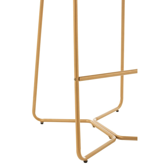 J-Line Barstoel Pierre metaal/textiel donker bruin-Barkrukken-J-Line