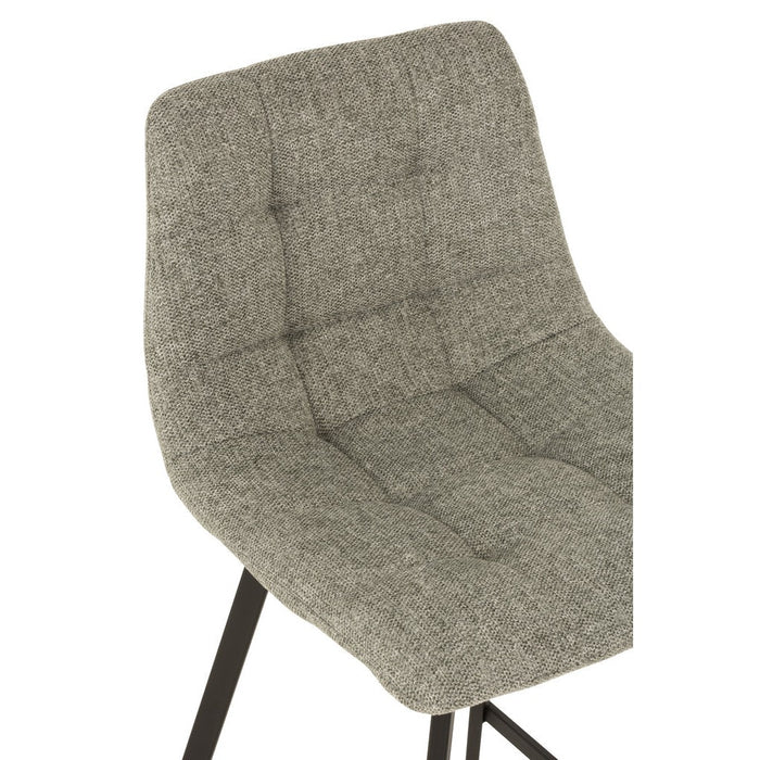 J-Line Barstoel Stephane textiel/metaal grijs-Barkrukken-J-Line