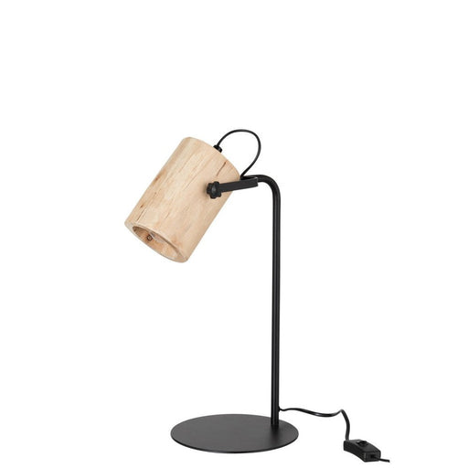 J-Line Bureaulamp Silas berangan hout naturel-Tafellampen-J-Line