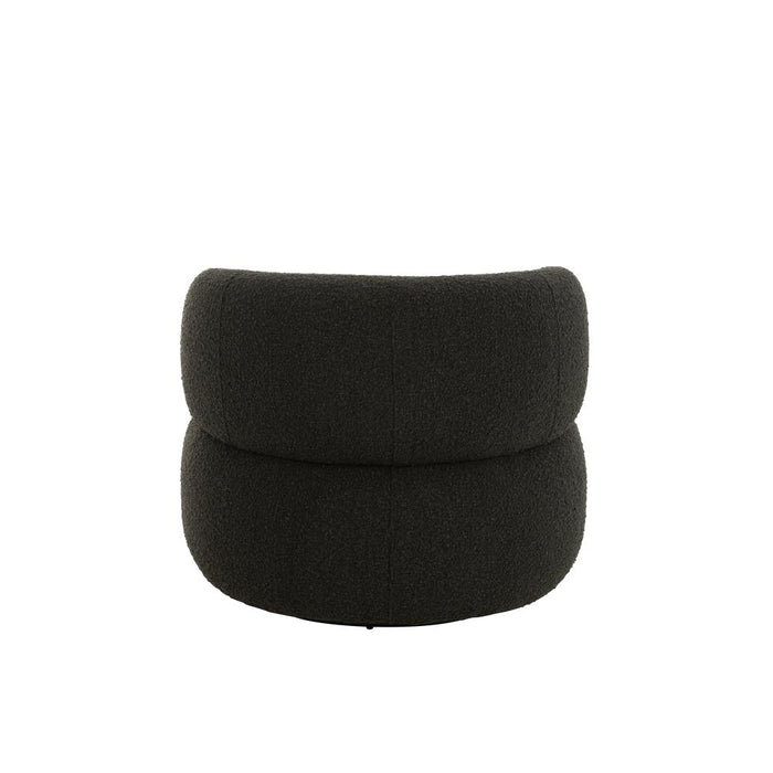 J-Line Chair Swivel Round Poplar Wood/Foam Black-Eetkamerstoelen-J-Line