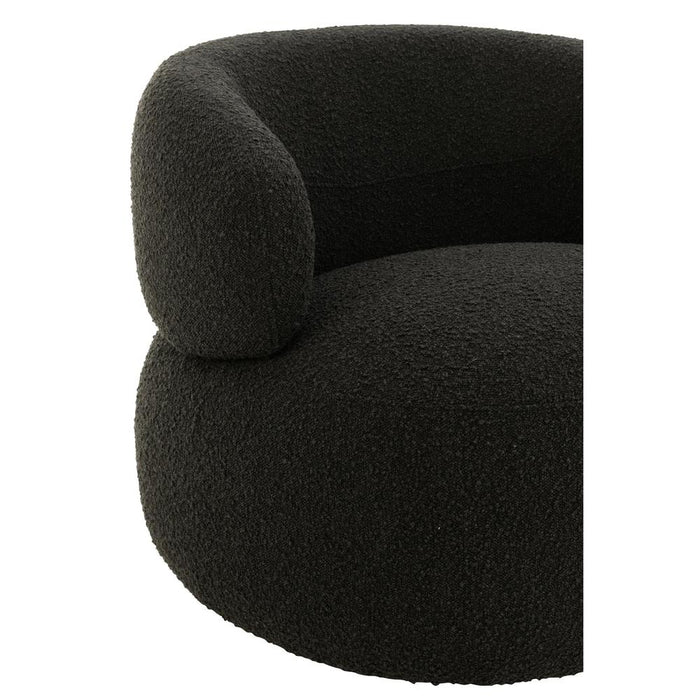 J-Line Chair Swivel Round Poplar Wood/Foam Black-Eetkamerstoelen-J-Line