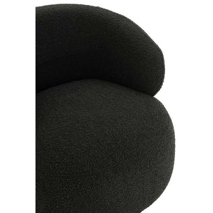 J-Line Chair Swivel Round Poplar Wood/Foam Black-Eetkamerstoelen-J-Line