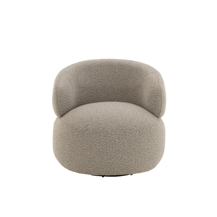 J-Line Chair Swivel Round Poplar Wood/Foam Taupe-Eetkamerstoelen-J-Line