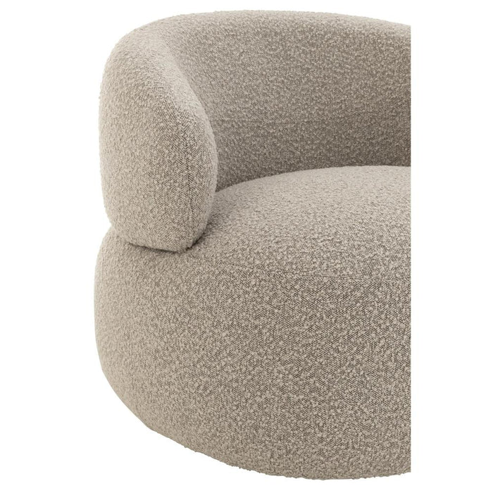 J-Line Chair Swivel Round Poplar Wood/Foam Taupe-Eetkamerstoelen-J-Line