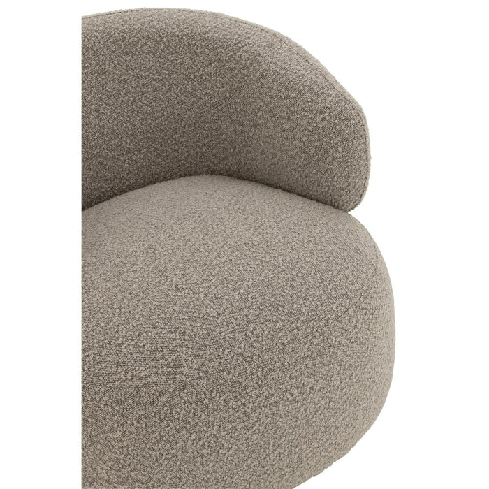 J-Line Chair Swivel Round Poplar Wood/Foam Taupe-Eetkamerstoelen-J-Line
