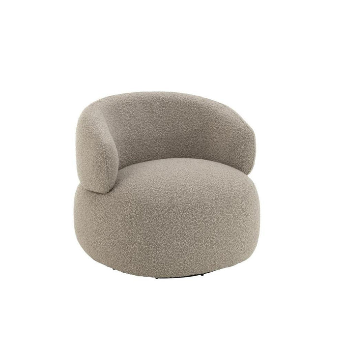 J-Line Chair Swivel Round Poplar Wood/Foam Taupe-Eetkamerstoelen-J-Line