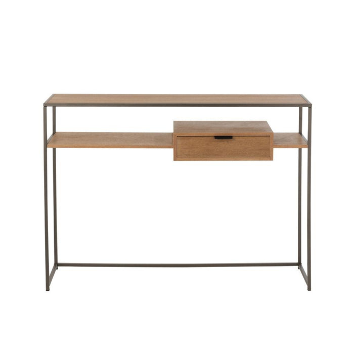 J-Line Console 1 lade hout/metaal naturel-Consoletafels-J-Line