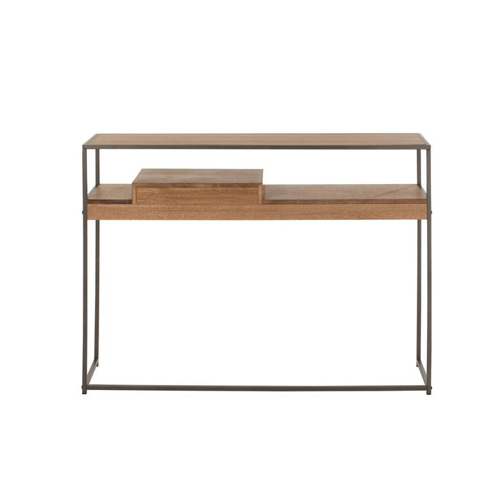 J-Line Console 1 lade hout/metaal naturel-Consoletafels-J-Line