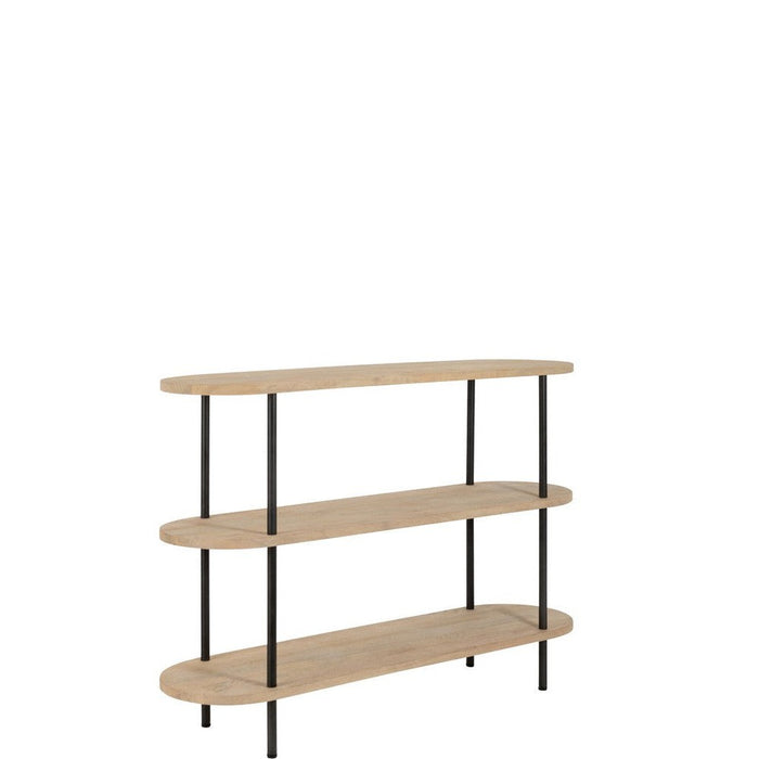 J-Line Console Eli 3planken mango hout/staal naturel/grijs-Consoletafels-J-Line
