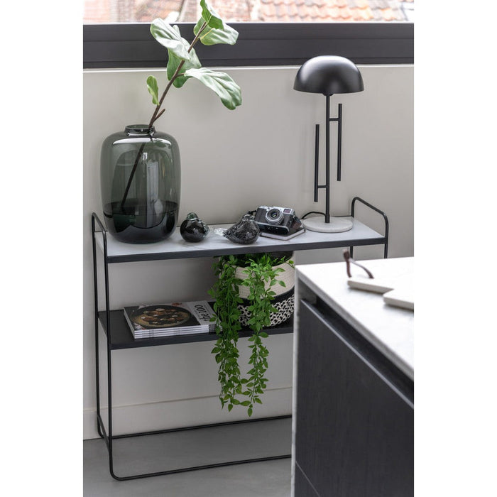 J-Line Console Marmer 2 planken mdf/ijzer zwart-Consoletafels-J-Line