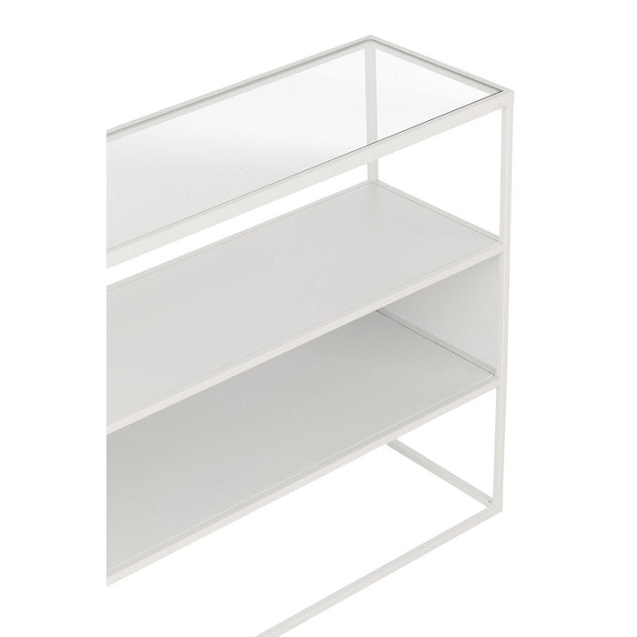 J-Line Console Vierkant metaal/glas wit-Consoletafels-J-Line