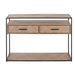 J-Line Console Zigzag 2 lades hout/metaal naturel/zwart-Consoletafels-J-Line