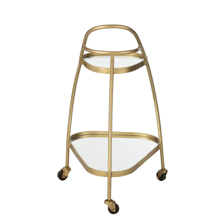 J-Line Dienstkar Driehoekig metaal/spiegel goud-Trolleys-J-Line